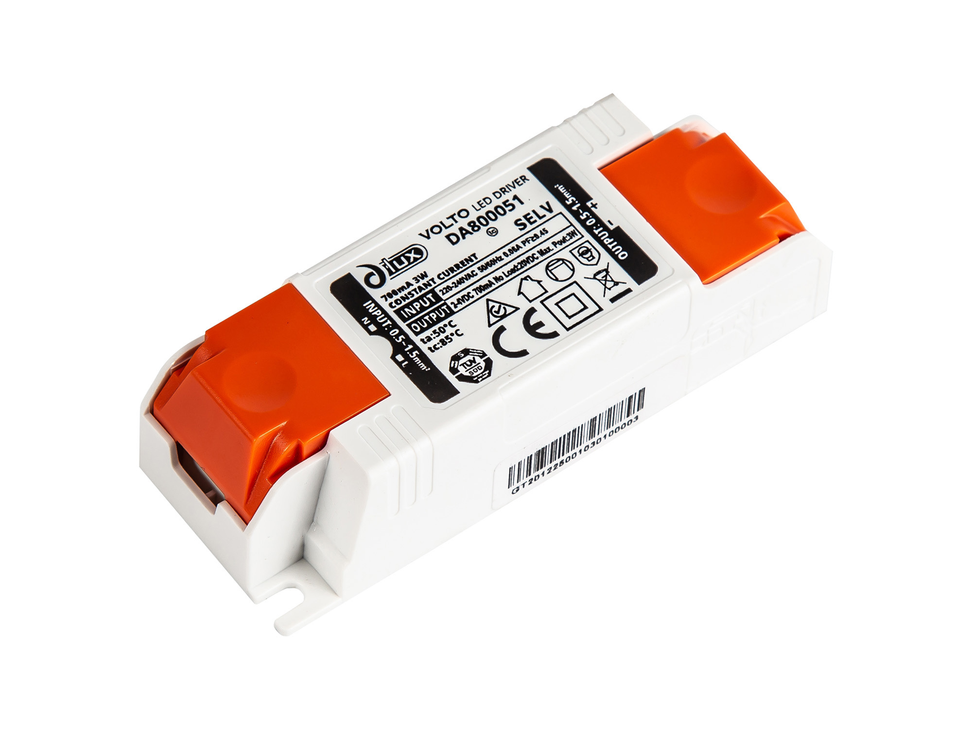 DA800051  Volto, 3W Constant Current 700mA Non-Dimmable LED Driver 2-4V Push-Fit terminal IP20
